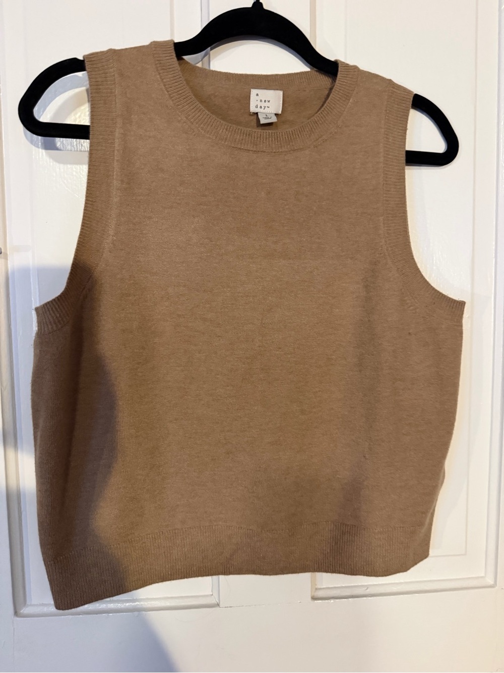 a new day Knit Sleeveless Tank in Camel Tan
